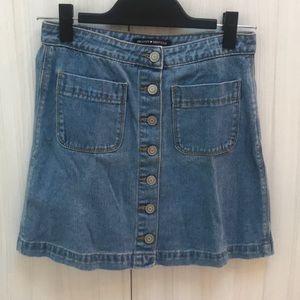 denim button up skirt